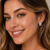 Argolla Huggie 02.267.0069.15 Rodio Laminado, con Zirconia Cubica Blanca, Pulido, Rodinado