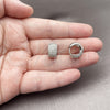 Argolla Huggie 02.267.0069.15 Rodio Laminado, con Zirconia Cubica Blanca, Pulido, Rodinado
