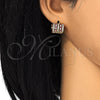 Argolla Huggie 02.267.0070.15 Oro Laminado, con Rubi and Blanca Zirconia Cubica, Pulido, Tono Dorado