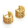 Argolla Huggie 02.267.0070.15 Oro Laminado, con Rubi and Blanca Zirconia Cubica, Pulido, Tono Dorado