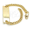 Pulsera con Placa 03.63.1849.06 Oro Laminado, Pulido, Tono Dorado (120 Gauge, 06 MM Thickness, 6 Inches Length)