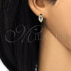 Arete Dormilona 02.310.0007 Oro Laminado, Diseño de Búho, con Blanca Micro Pave, Pulido, Tono Dorado
