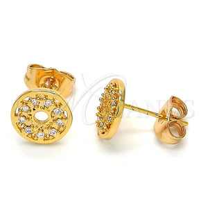 Arete Dormilona 02.310.0011 Oro Laminado, con Blanca Zirconia Cubica, Pulido, Tono Dorado