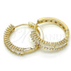 Argolla Huggie 02.210.0105.25 Oro Laminado, con Blanca Zirconia Cubica, Pulido, Tono Dorado
