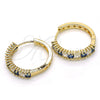Argolla Huggie 02.210.0105.4.25 Oro Laminado, con Zafiro Azul and Blanca Zirconia Cubica, Pulido, Tono Dorado