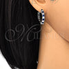 Argolla Huggie 02.210.0105.8.25 Rodio Laminado, con Zirconia Cubica Zafiro Azul y Blanca, Pulido, Rodinado