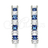 Argolla Huggie 02.210.0105.8.25 Rodio Laminado, con Zirconia Cubica Zafiro Azul y Blanca, Pulido, Rodinado