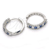 Argolla Huggie 02.210.0105.8.25 Rodio Laminado, con Zirconia Cubica Zafiro Azul y Blanca, Pulido, Rodinado