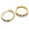 Argolla Huggie 02.210.0106.3.25 Oro Laminado, con Amatista and Blanca Zirconia Cubica, Pulido, Tono Dorado