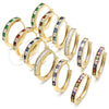 Argolla Huggie 02.210.0106.3.25 Oro Laminado, con Amatista and Blanca Zirconia Cubica, Pulido, Tono Dorado