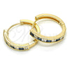 Argolla Huggie 02.210.0106.4.25 Oro Laminado, con Zafiro Azul and Blanca Zirconia Cubica, Pulido, Tono Dorado