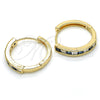 Argolla Huggie 02.210.0106.4.25 Oro Laminado, con Zafiro Azul and Blanca Zirconia Cubica, Pulido, Tono Dorado