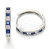 Argolla Huggie 02.210.0106.8.25 Rodio Laminado, con Zirconia Cubica Zafiro Azul y Blanca, Pulido, Rodinado