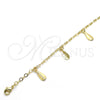 Tobillera de Dije 03.63.1853.10 Oro Laminado, Pulido, Tono Dorado (03 MM Thickness, 10 Inches Length)