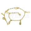 Tobillera de Dije 03.63.1853.10 Oro Laminado, Pulido, Tono Dorado (03 MM Thickness, 10 Inches Length)