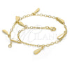 Tobillera de Dije 03.63.1853.10 Oro Laminado, Pulido, Tono Dorado (03 MM Thickness, 10 Inches Length)