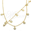 Collar y Pulsera 06.63.0210 Oro Laminado, Diseño de Flor, Pulido, Tono Dorado