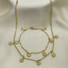 Collar y Pulsera 06.63.0210 Oro Laminado, Diseño de Flor, Pulido, Tono Dorado
