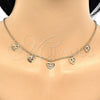 Collar y Pulsera 06.63.0212 Oro Laminado, Diseño de Corazón y Amor, Pulido, Tono Dorado