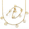 Collar y Pulsera 06.63.0212 Oro Laminado, Diseño de Corazón y Amor, Pulido, Tono Dorado