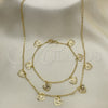 Collar y Pulsera 06.63.0212 Oro Laminado, Diseño de Corazón y Amor, Pulido, Tono Dorado