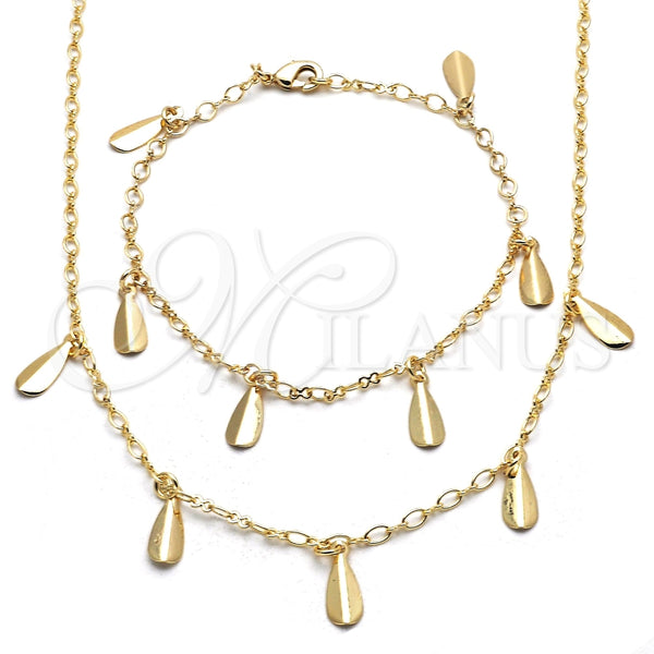 Collar y Pulsera 06.63.0213 Oro Laminado, Pulido, Tono Dorado