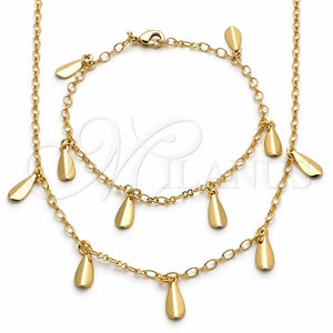 Collar y Pulsera 06.63.0213 Oro Laminado, Pulido, Tono Dorado