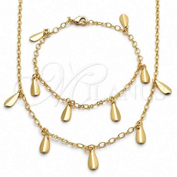 Collar y Pulsera 06.63.0213 Oro Laminado, Pulido, Tono Dorado