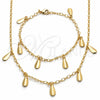 Collar y Pulsera 06.63.0213 Oro Laminado, Pulido, Tono Dorado