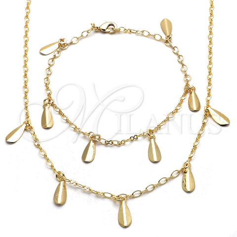 Collar y Pulsera 06.63.0213 Oro Laminado, Pulido, Tono Dorado