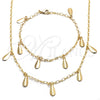 Collar y Pulsera 06.63.0213 Oro Laminado, Pulido, Tono Dorado