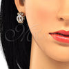 Argolla Huggie 02.264.0023.15 Oro Laminado, Diseño de Gota, con Blanca Zirconia Cubica, Pulido, Tono Dorado