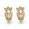 Argolla Huggie 02.264.0023.15 Oro Laminado, Diseño de Gota, con Blanca Zirconia Cubica, Pulido, Tono Dorado