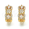 Argolla Huggie 02.264.0024.20 Oro Laminado, con Blanca Zirconia Cubica, Pulido, Tono Dorado
