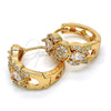 Argolla Huggie 02.264.0024.20 Oro Laminado, con Blanca Zirconia Cubica, Pulido, Tono Dorado