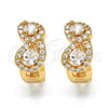 Argolla Huggie 02.264.0025.20 Oro Laminado, con Blanca Zirconia Cubica, Pulido, Tono Dorado