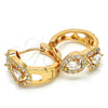 Argolla Huggie 02.264.0025.20 Oro Laminado, con Blanca Zirconia Cubica, Pulido, Tono Dorado