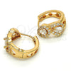Argolla Huggie 02.264.0025.20 Oro Laminado, con Blanca Zirconia Cubica, Pulido, Tono Dorado