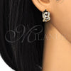 Argolla Huggie 02.264.0028.20 Oro Laminado, con Blanca Zirconia Cubica, Pulido, Tono Dorado