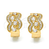 Argolla Huggie 02.264.0028.20 Oro Laminado, con Blanca Zirconia Cubica, Pulido, Tono Dorado