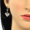 Juego de Arete y Dije de Adulto 10.264.0003 Oro Laminado, Diseño de Corazón y Gota, con Blanca Zirconia Cubica, Pulido, Tono Dorado