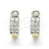 Argolla Huggie 02.210.0107.15 Oro Laminado, con Blanca Zirconia Cubica, Pulido, Dos Tonos