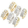 Argolla Huggie 02.210.0107.15 Oro Laminado, con Blanca Zirconia Cubica, Pulido, Dos Tonos