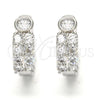 Argolla Huggie 02.210.0107.1.15 Rodio Laminado, con Zirconia Cubica Blanca, Pulido, Rodinado