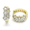Argolla Huggie 02.210.0036.2.15 Oro Laminado, Diseño de Baguette, con Blanca Zirconia Cubica, Pulido, Dos Tonos