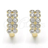 Argolla Huggie 02.210.0110.15 Oro Laminado, con Blanca Zirconia Cubica, Pulido, Dos Tonos