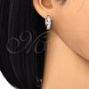 Argolla Huggie 02.210.0030.9.15 Oro Laminado, con Blanca Zirconia Cubica, Pulido, Dos Tonos