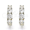 Argolla Huggie 02.210.0030.9.15 Oro Laminado, con Blanca Zirconia Cubica, Pulido, Dos Tonos
