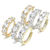 Argolla Huggie 02.210.0030.9.15 Oro Laminado, con Blanca Zirconia Cubica, Pulido, Dos Tonos