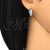 Argolla Huggie 02.210.0025.2.15 Oro Laminado, con Blanca Zirconia Cubica, Pulido, Dos Tonos